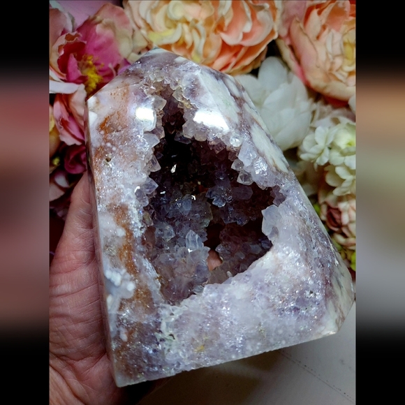 Huge High Quality Pink Amethyst Sakura Flower Agate Tower - Picture 6 of 16